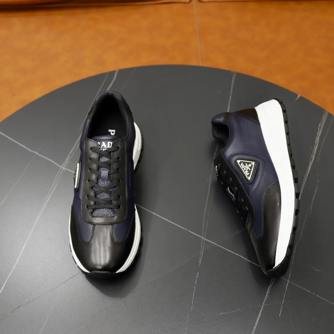 Factory price: 720💰Top original order Brand: PRADA (Prada) Standard code: Men's size 38/44 (45 can be customized) Grade: Same as the official website Material: Original cowhide leather lining Original combination two-color wear-resistant soft outsole Style category: Leisure and sports version Young fashion European and American trend British style Color: Actual picture color